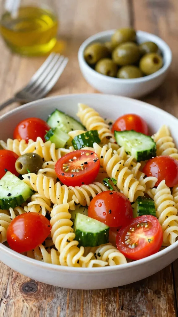 16 Lunch Recipes Healthy & Satisfying - 7. Mediterranean Pasta Salad 1