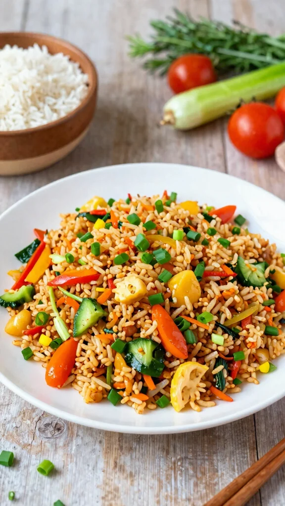 16 Quick Lunch Recipes Healthy & Delicious - 16. Easy Veggie Fried Rice 1