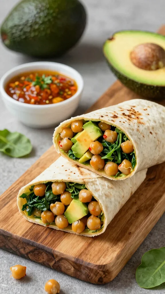 16 Quick Lunch Recipes Healthy & Delicious - 2. Spicy Chickpea Wraps 1