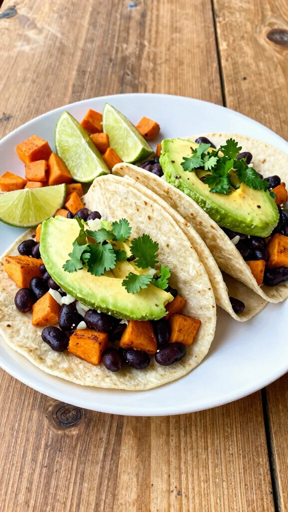 16 Quick Lunch Recipes Healthy & Delicious - 6. Black Bean & Sweet Potato Tacos 1