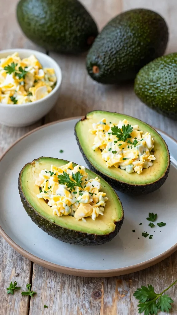 16 Quick Lunch Recipes Healthy & Delicious - 8. Egg Salad Stuffed Avocados 1