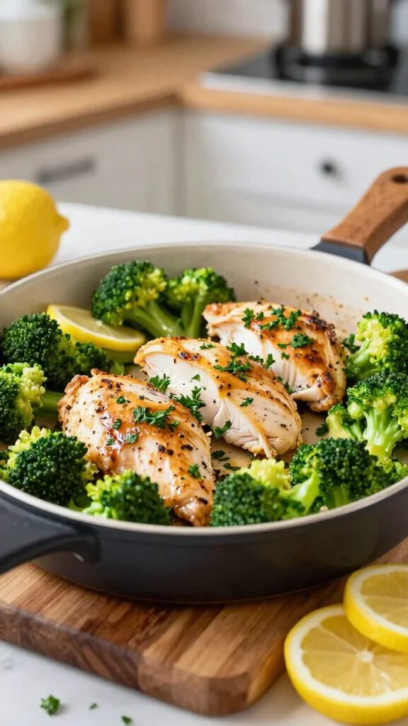 16 Quick and Easy Dinner Recipes Healthy & Delicious - 1. One-Pan Lemon Garlic Chicken and Broccoli 1