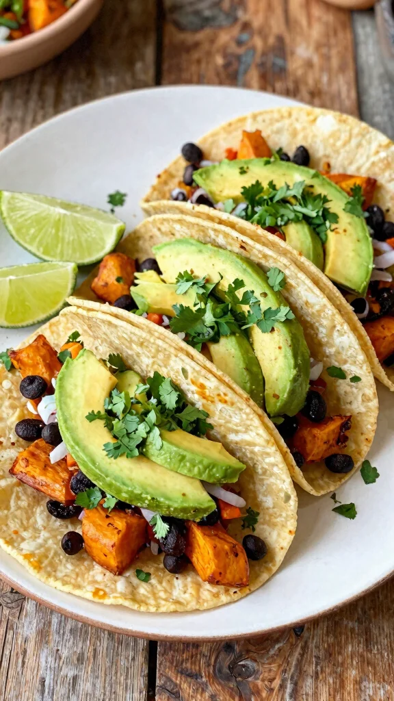 16 Quick and Easy Dinner Recipes Healthy & Delicious - 10. Sweet Potato and Black Bean Tacos 1