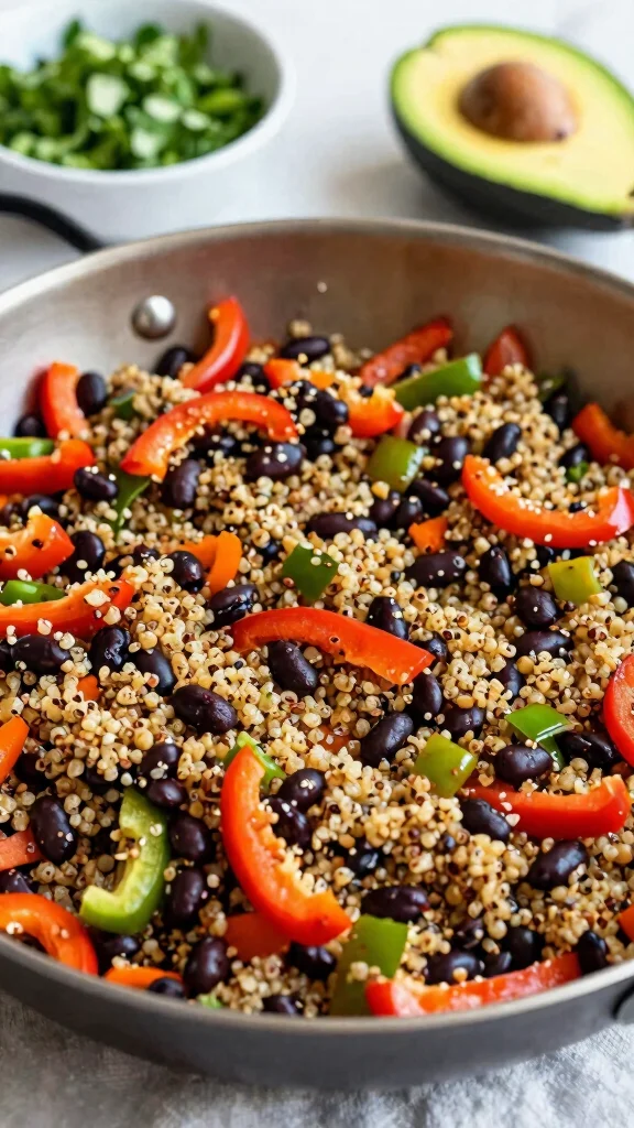 16 Quick and Easy Dinner Recipes Healthy & Delicious - 2. Quinoa and Black Bean Stir-Fry 1