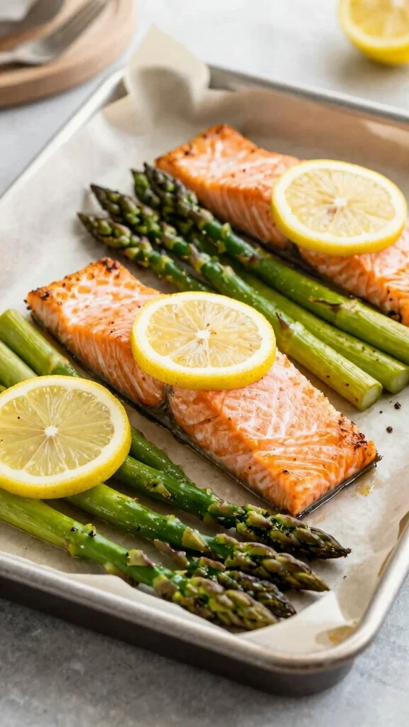 16 Quick and Easy Dinner Recipes Healthy & Delicious - 3. Sheet Pan Salmon with Asparagus 1