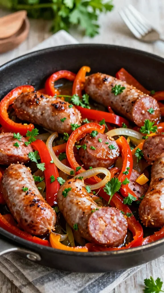 16 Quick and Easy Dinner Recipes Healthy & Delicious - 7. Italian Sausage and Peppers 1