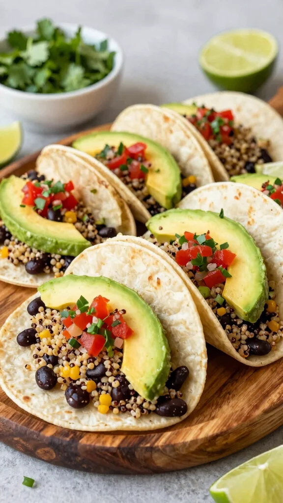 16 Simple Dinner Recipes Healthy and Delicious - 4. Quinoa & Black Bean Tacos 1