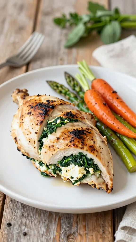 16 Simple Dinner Recipes Healthy and Delicious - 5. Spinach & Feta Stuffed Chicken 1