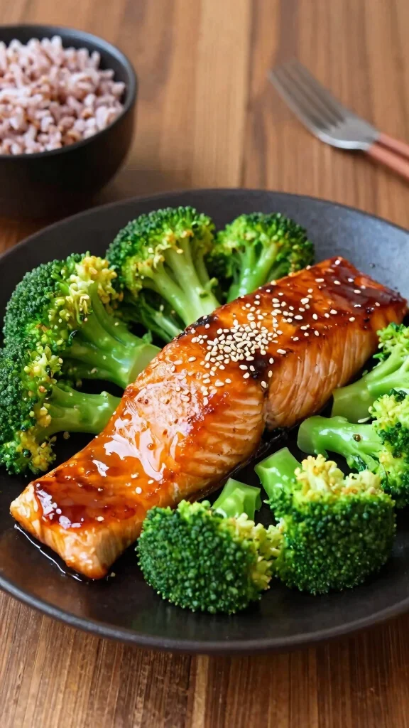 16 Simple Dinner Recipes Healthy and Delicious - 8. Teriyaki Salmon with Broccoli 1