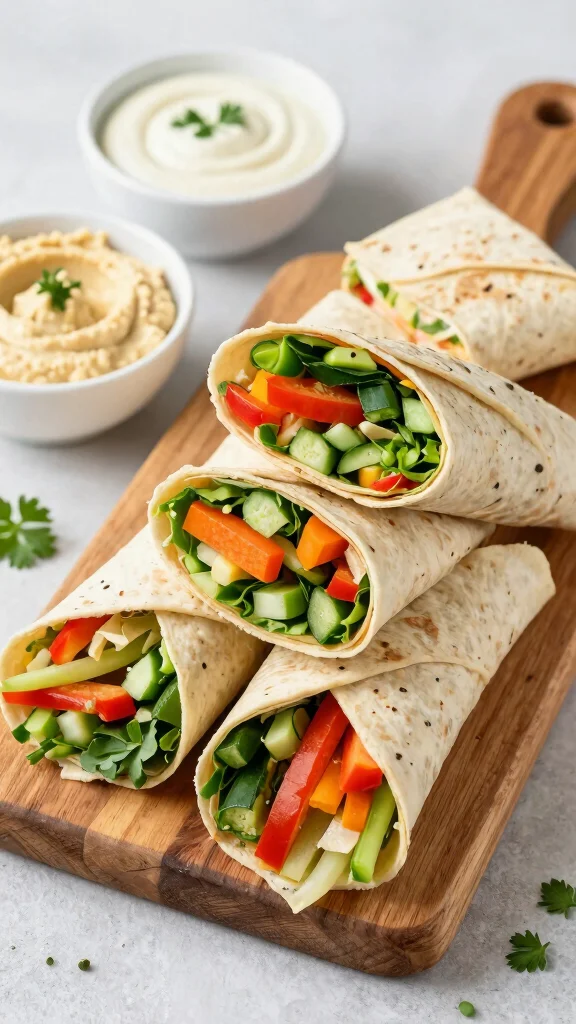 16 Simple Dinner Recipes Healthy and Delicious - 9. Mediterranean Veggie Wraps 1