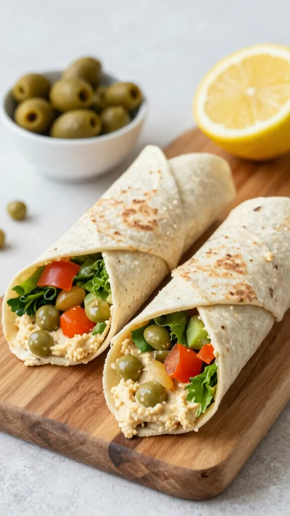 17 Easy Healthy Lunch Ideas for Work You'll Love - 2. Mediterranean Chickpea Wraps 1