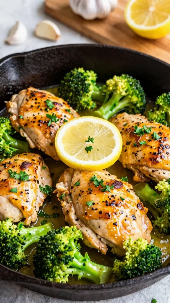 17 Healthy Easy Dinner Recipes for Beginners - 1. One-Pan Lemon Garlic Chicken and Broccoli 1