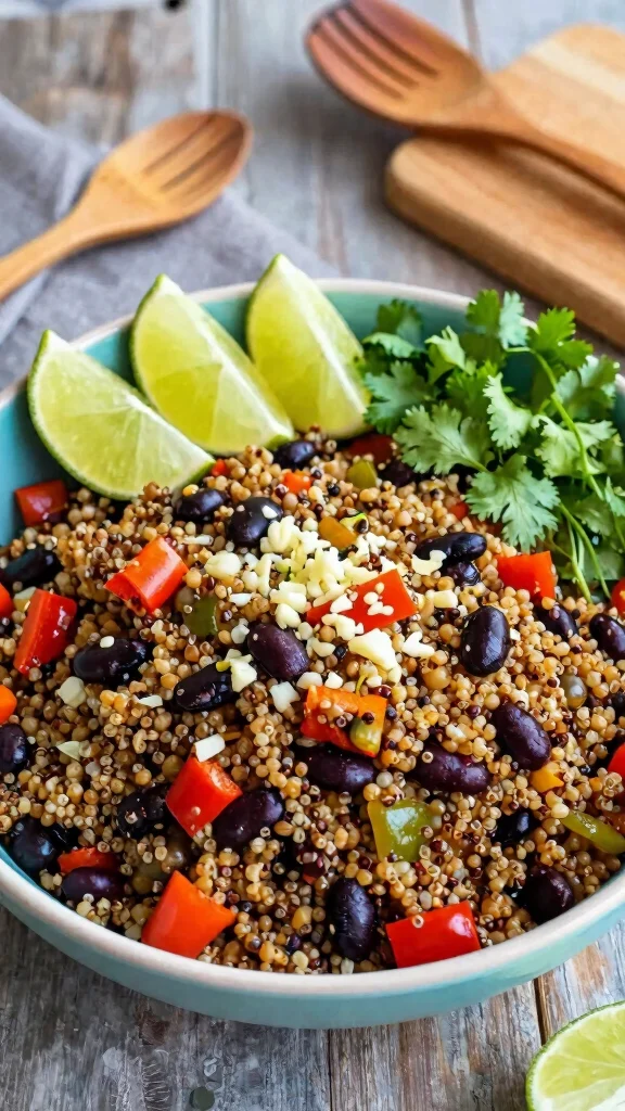 17 Healthy Easy Dinner Recipes for Beginners - 2. Quinoa and Black Bean Stir-Fry 1