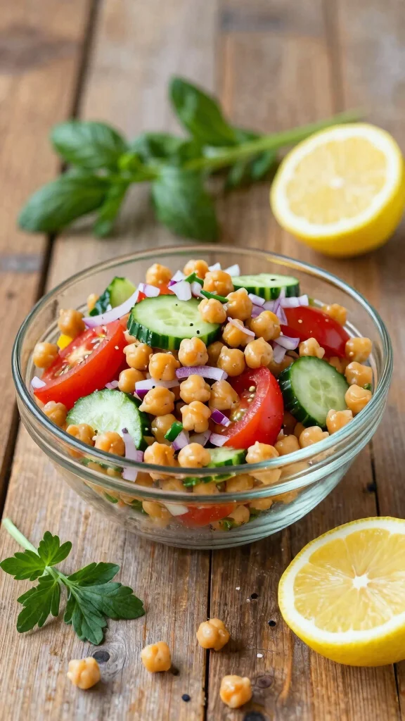 17 Healthy Easy Dinner Recipes for Beginners - 5. Mediterranean Chickpea Salad 1