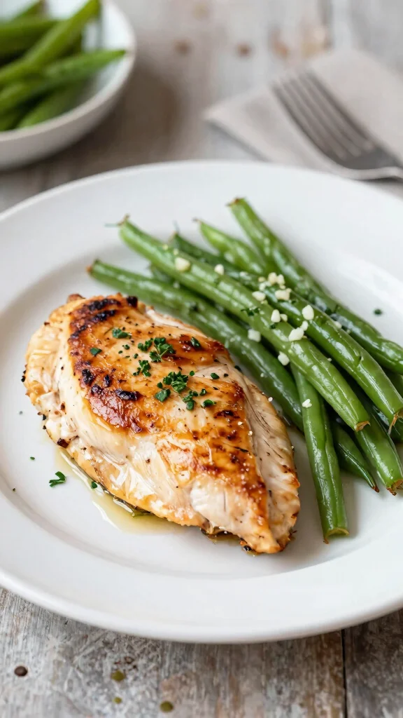17 Healthy Easy Dinner Recipes for Beginners - 8. Garlic Butter Green Beans with Chicken 1