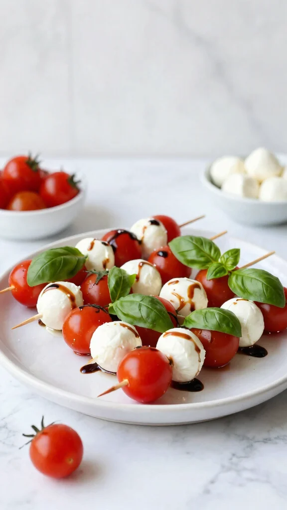 17 Healthy Lunch Box Ideas for Adults & Kids - 12. Caprese Skewers 1