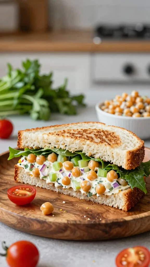 17 Healthy Lunch Box Ideas for Adults & Kids - 3. Chickpea Salad Sandwich 1