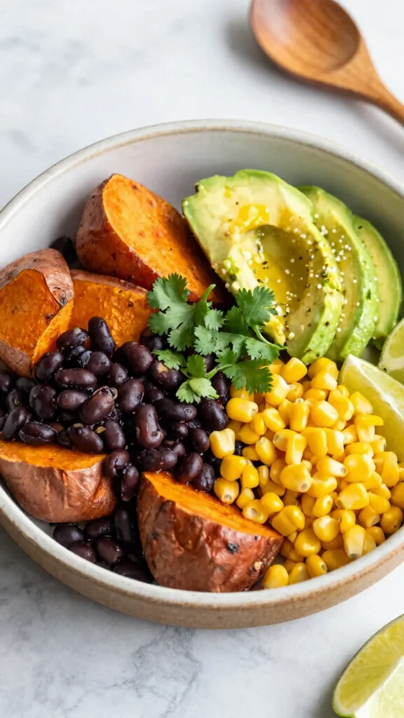 17 Healthy Lunch Box Ideas for Adults & Kids - 4. Sweet Potato and Black Bean Bowl 1