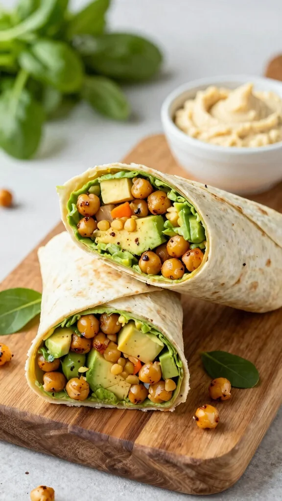 17 Healthy Lunch Ideas Vegetarian & Protein-Rich - 10. Roasted Chickpea and Avocado Wrap 1