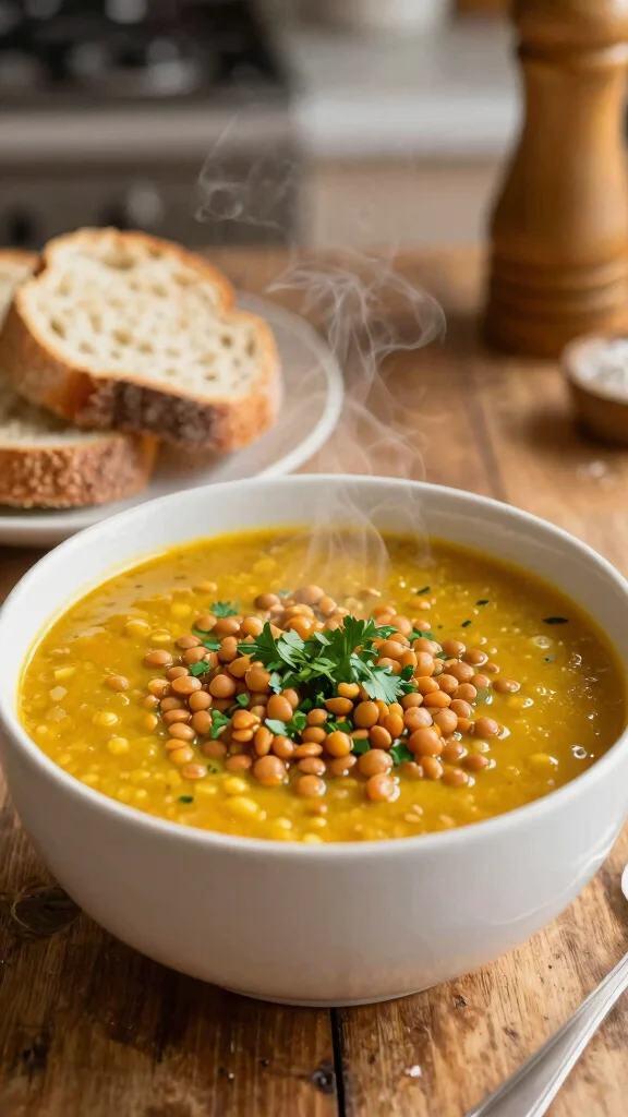 17 Healthy Lunch Ideas Vegetarian & Protein-Rich - 11. Curried Lentil Soup 1