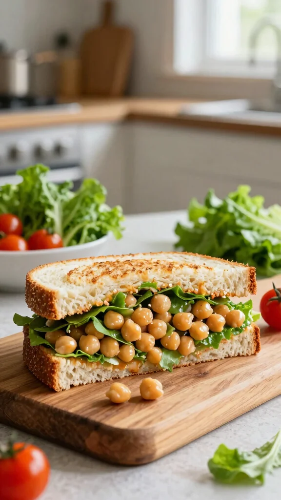 17 Healthy Lunch Ideas Vegetarian & Protein-Rich - 2. Chickpea Salad Sandwich 1