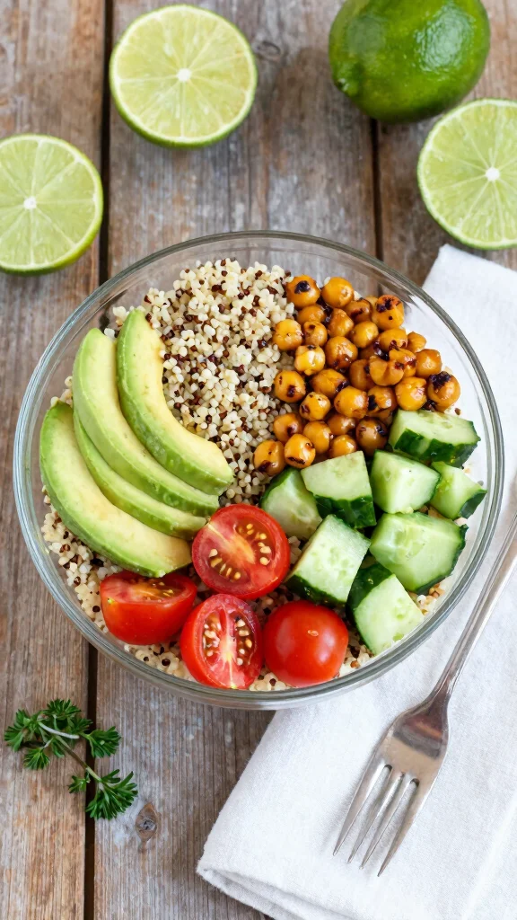 17 Healthy Lunch Ideas for Weight Losing That Keep You Full - 1. Quinoa Salad with Chickpeas and Avocado 1