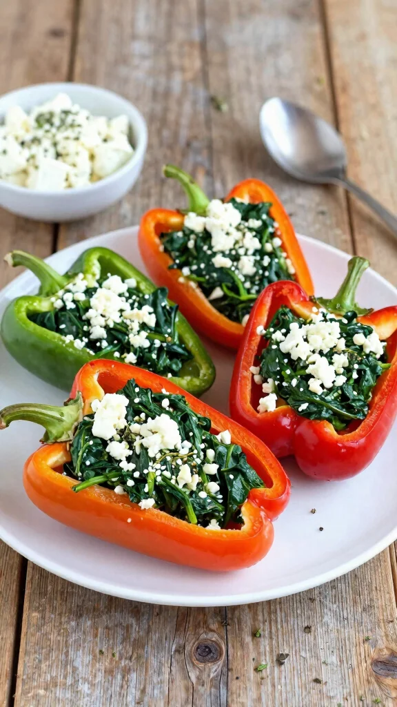 17 Healthy Lunch Ideas for Weight Losing That Keep You Full - 5. Spinach and Feta Stuffed Peppers 1
