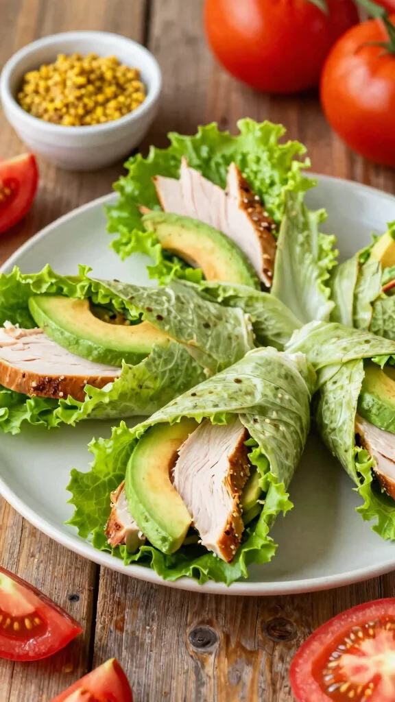 17 Healthy Lunch Ideas for Weight Losing That Keep You Full - 8. Turkey and Avocado Lettuce Wraps 1