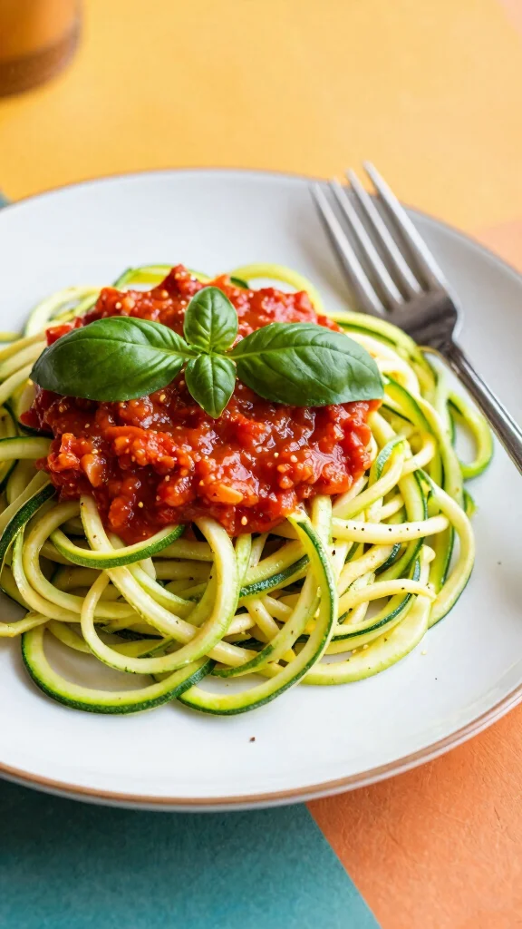 17 Healthy Simple Dinner Recipes with Minimal Ingredients - 6. Zucchini Noodles with Marinara Sauce 1