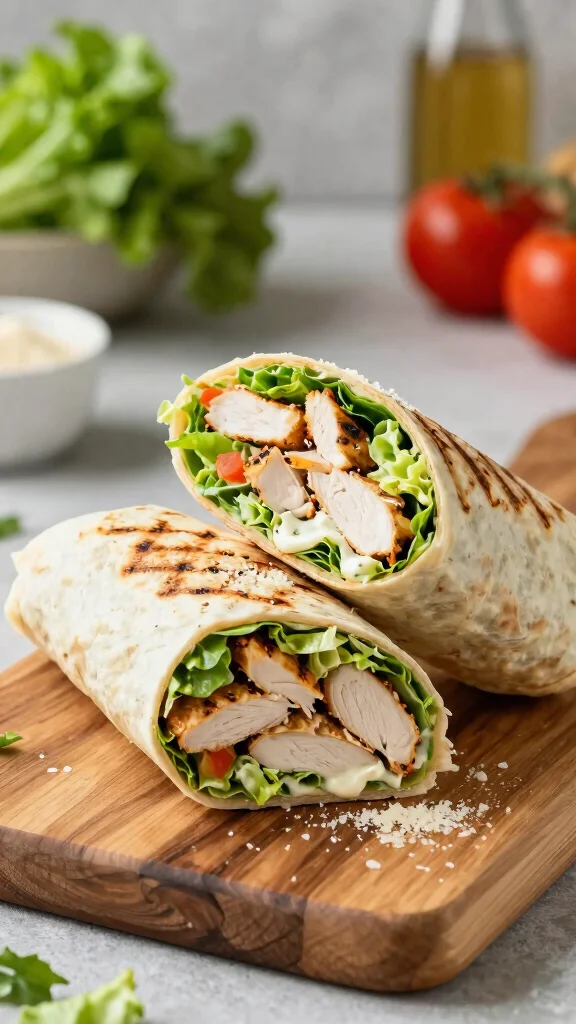 17 Healthy and Easy Dinner Recipes Anyone Can Cook - 14. Grilled Chicken Caesar Wraps 1