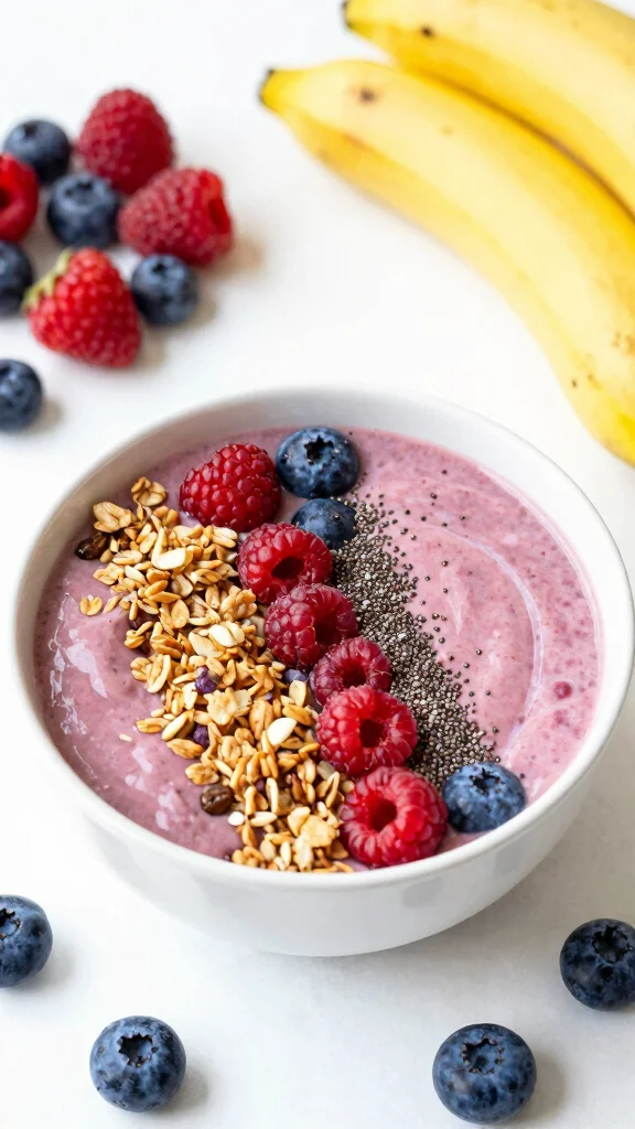 17 Lunch Healthy Ideas for Everyday Cooking - 12. Berry Smoothie Bowl 1
