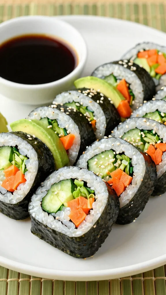 17 Lunch Healthy Ideas for Everyday Cooking - 15. Vegan Sushi Rolls 1