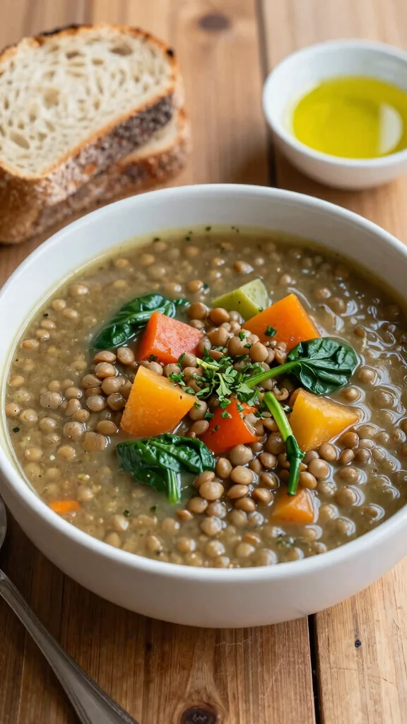 17 Lunch Healthy Ideas for Everyday Cooking - 6. Lentil Soup with Spinach 1