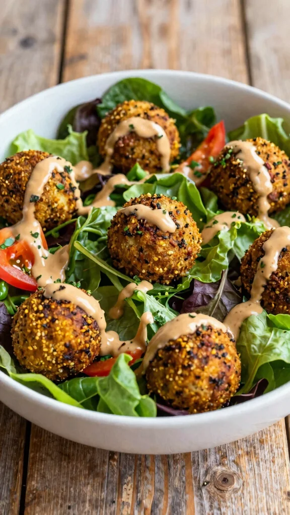 17 Lunch Ideas Healthy and Easy to Make - 16. Baked Falafel Salad 1