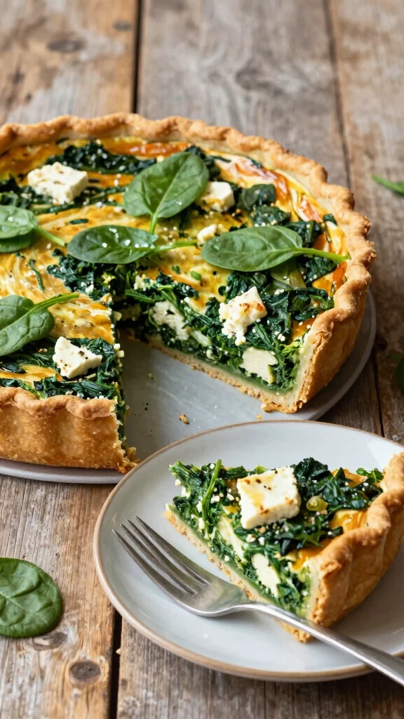 17 Lunch Ideas Healthy and Easy to Make - 3. Spinach and Feta Quiche 1