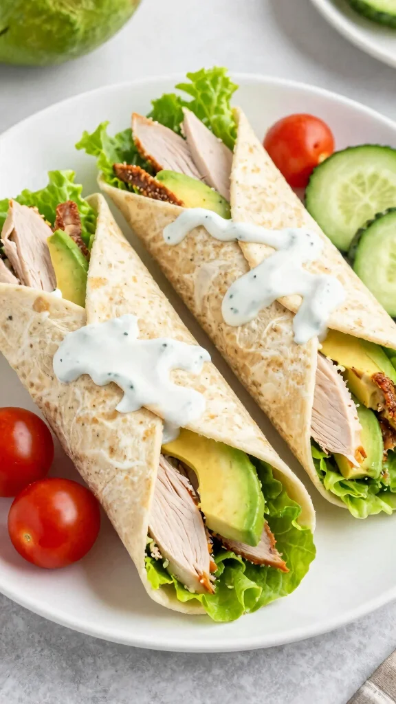 17 Lunch Ideas Healthy and Easy to Make - 8. Turkey & Avocado Lettuce Wraps 1