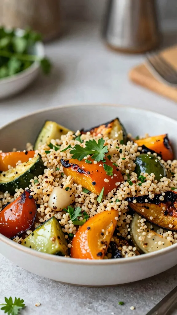 17 Quick and Healthy Dinner Recipes Under 30 Minutes - 16. Roasted Vegetable Quinoa Salad 1