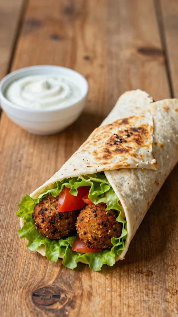 18 Easy Lunch Ideas Healthy & Budget-Friendly - 16. Baked Falafel Wraps 1