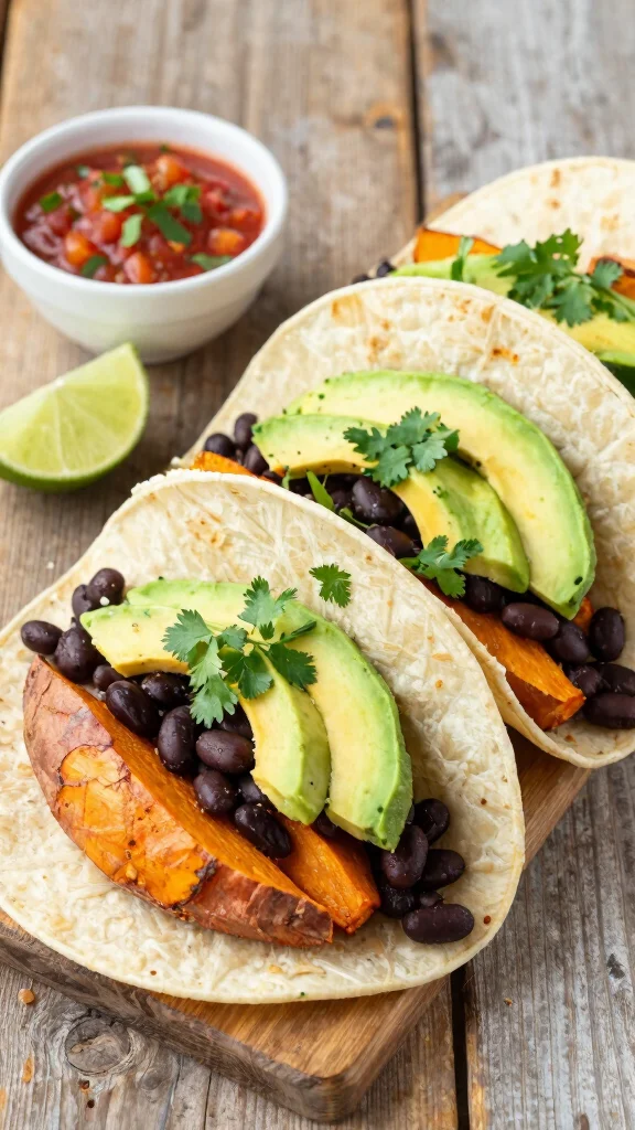 18 Easy Lunch Ideas Healthy & Budget-Friendly - 5. Sweet Potato and Black Bean Tacos 1