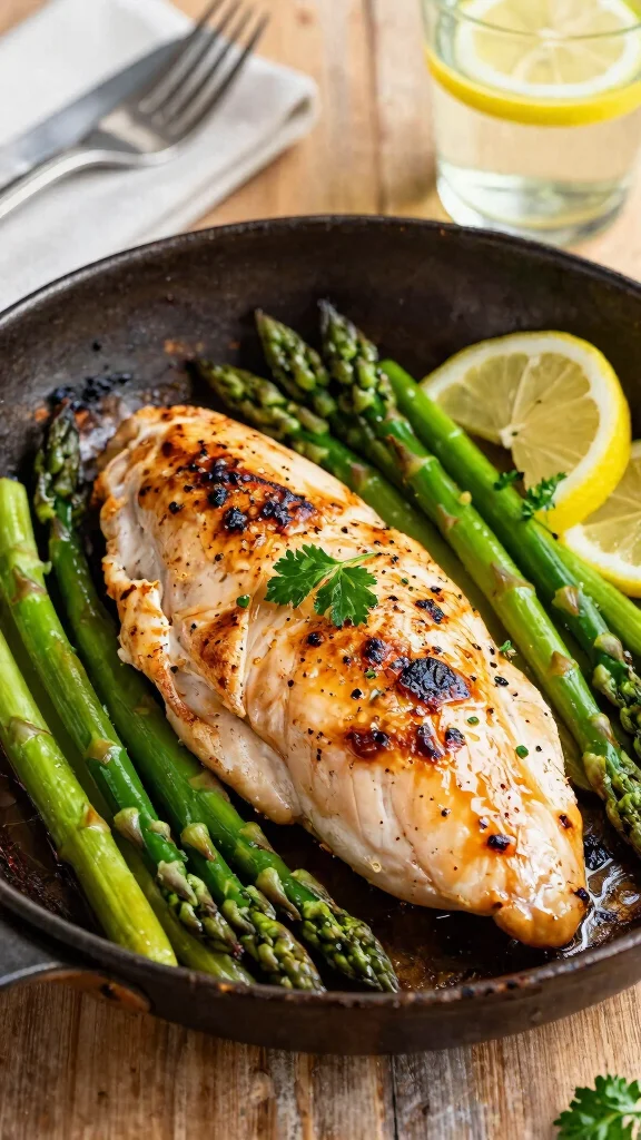 18 Easy and Healthy Dinner Recipes for Everyday Cooking - 1. One-Pan Lemon Garlic Chicken and Asparagus 1