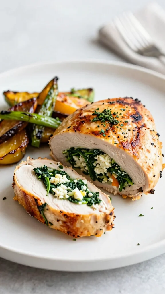 18 Easy and Healthy Dinner Recipes for Everyday Cooking - 15. Spinach and Feta Stuffed Chicken 1