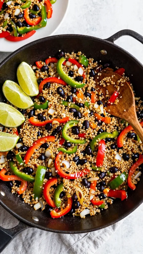 18 Easy and Healthy Dinner Recipes for Everyday Cooking - 2. Quinoa and Black Bean Stir-fry 1