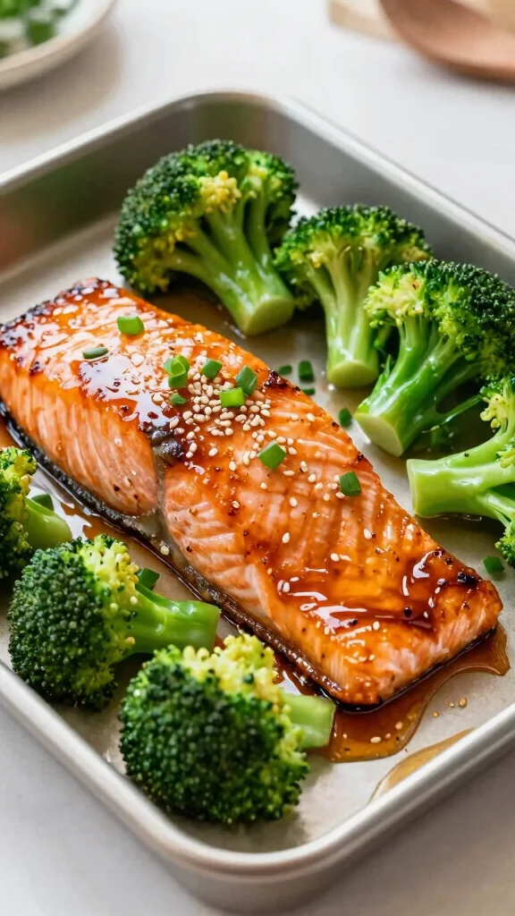 18 Easy and Healthy Dinner Recipes for Everyday Cooking - 4. Teriyaki Salmon and Broccoli 1