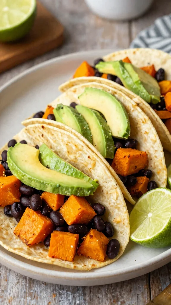 18 Easy and Healthy Dinner Recipes for Everyday Cooking - 9. Baked Sweet Potato and Black Bean Tacos 1