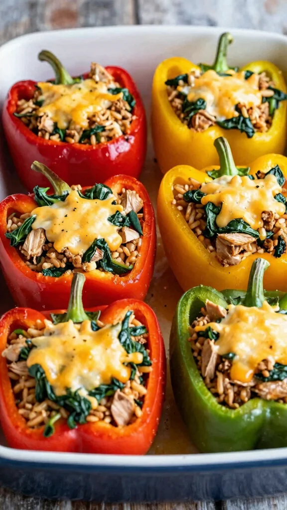 18 Healthy Dinner Recipes for Family Everyone Will Love - 3. Turkey & Spinach Stuffed Peppers 1