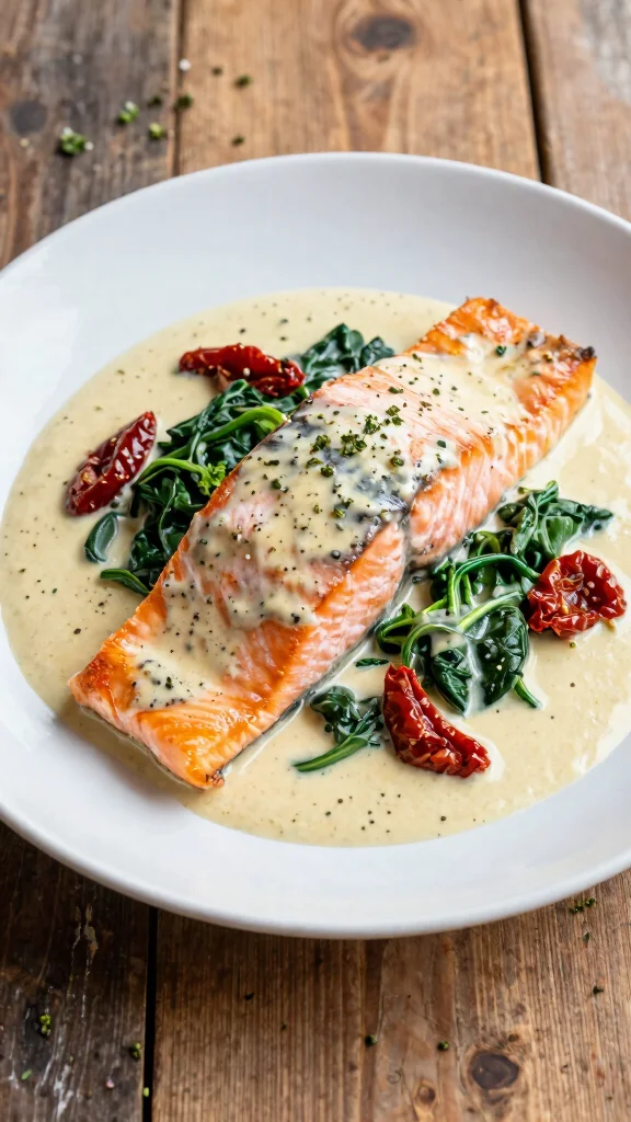 18 Healthy Dinner Recipes for Family Everyone Will Love - 6. Creamy Garlic Tuscan Salmon 1