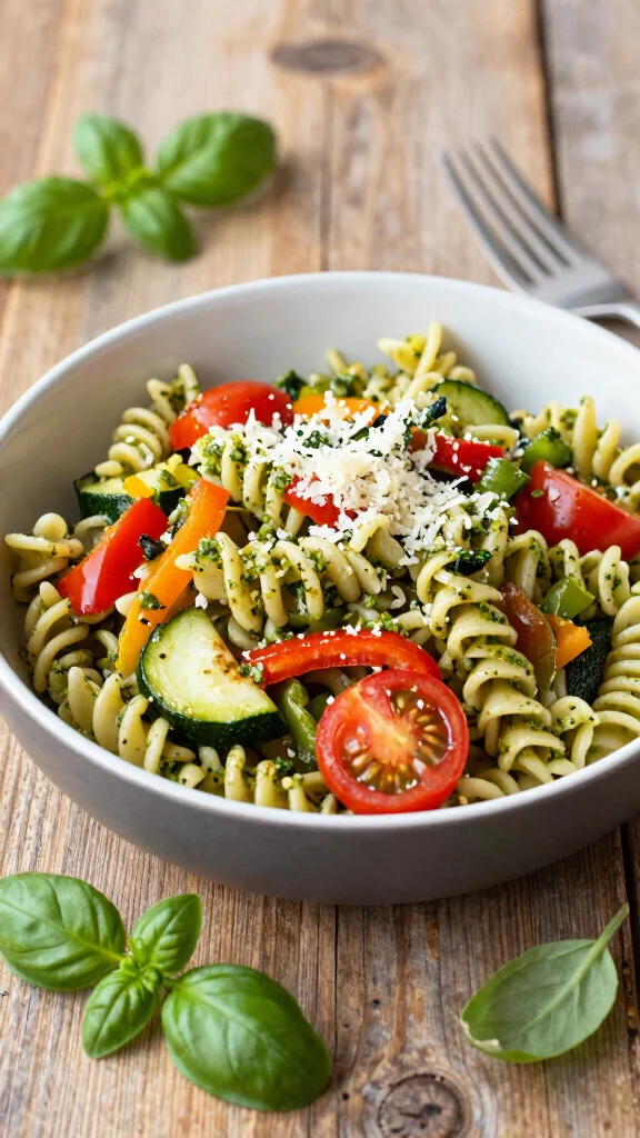 18 Healthy Dinner Recipes for Family Everyone Will Love - 7. Veggie Pasta with Pesto 1