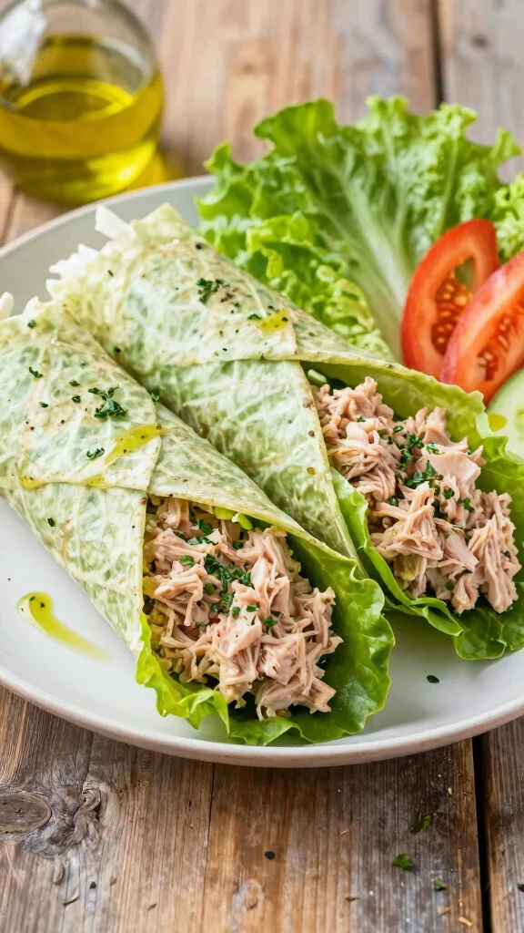 18 Healthy Easy Lunch Ideas for Busy Days - 16. Tuna Salad Lettuce Wraps 1