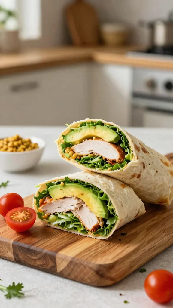 18 Healthy Easy Lunch Ideas for Busy Days - 2. Turkey and Avocado Wraps 1
