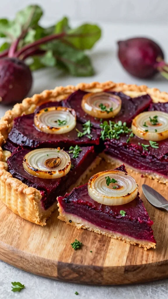 18 Healthy Fall Dinner Recipes You'll Love - 18. Caramelized Onion and Beet Tart 1
